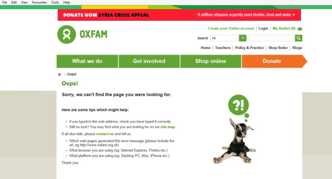 Oxfam - oops, sorry