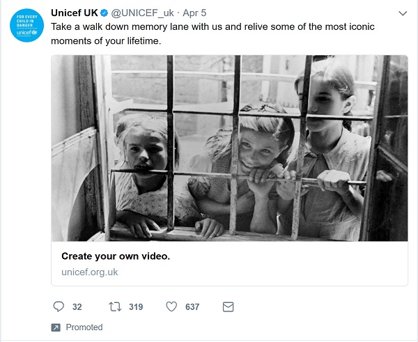 Unicef UK promoted tweet