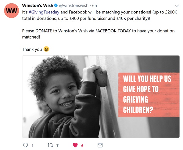 Winston's Wish FB ask