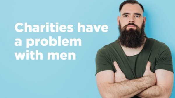 Graphic from UK Fundraising - charities have a problem with men