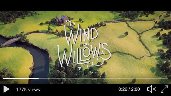 screenshot from Wildlife Trusts' video of animated Wind in the Willows